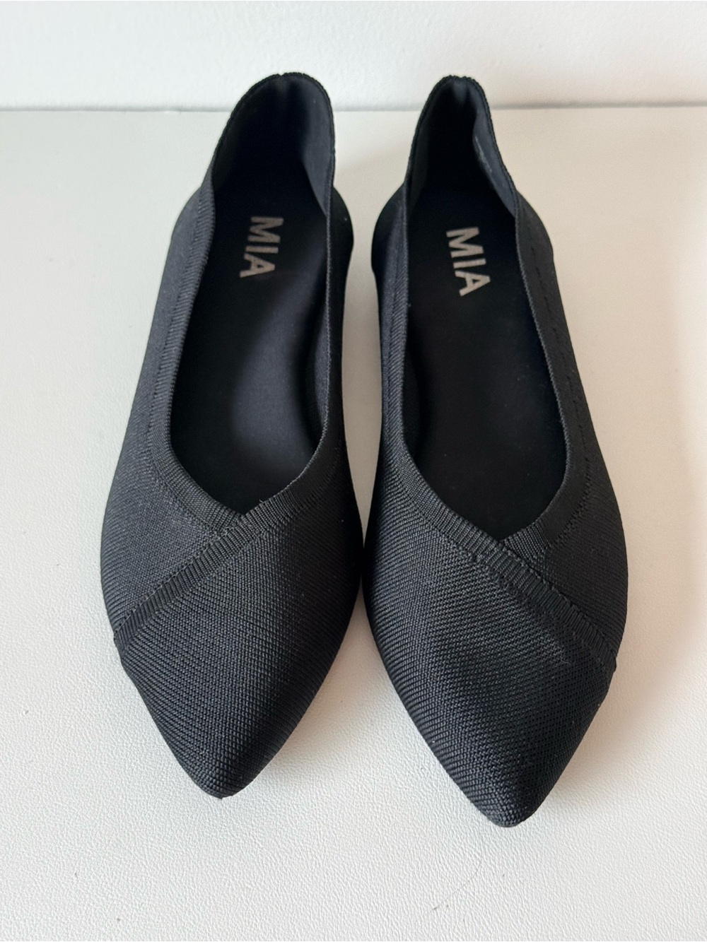 MIA Jennettee Women's Black Pointed Toe Slip-On Flats